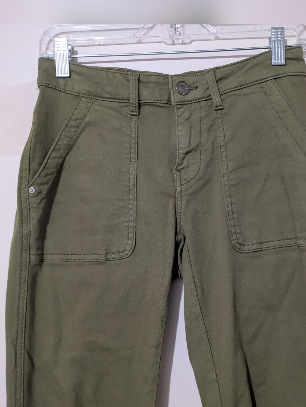 Mavi Ivy Olive Green Cargo Mid-Rise Slim Fit Twill Pants Size 26/28 Excellent! - Picture 5 of 16